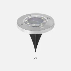 LED Solcellelamper på Spyd | 4-Pak | 4000K | IP44 | Skumringsrelæ | CLAVO G2 | Mat Krom