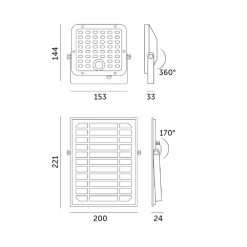 LED solcelle projektør med sensor | 2CCT | 1500lm | 10W | IP65 | MHCS | Sort