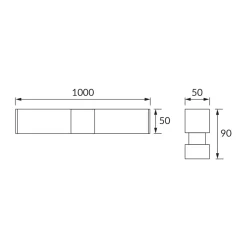 LED Spejlarmatur | 100cm | 4100K | 2050lm | 24W | IP44 | SALSA | Chrome