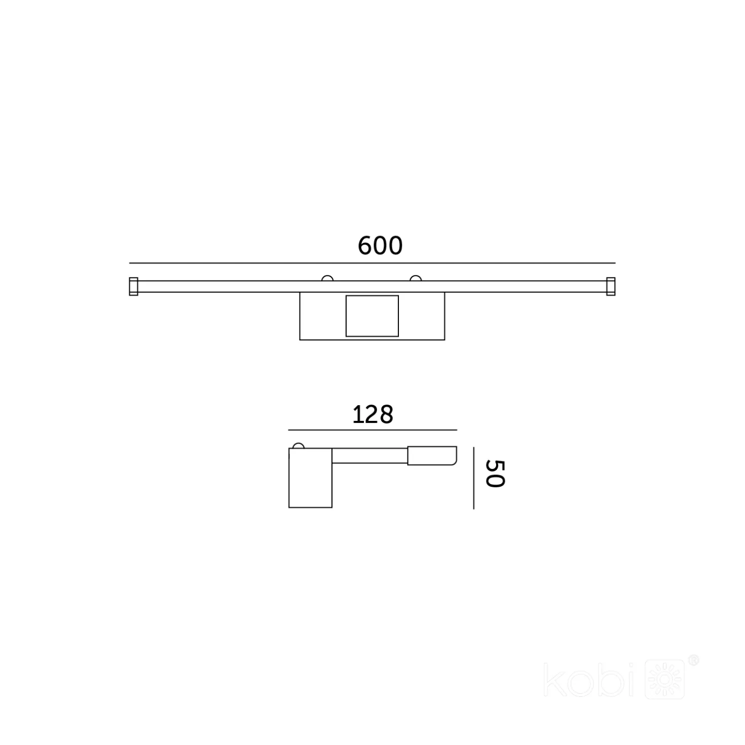 LED Spejlarmatur | 60 cm | 12W | Sort