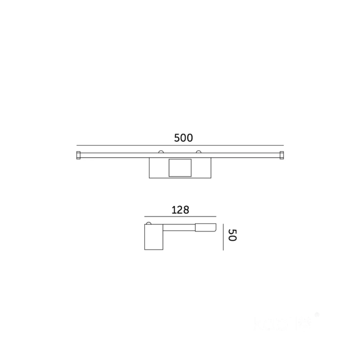 LED spejlarmatur | 50 cm | 10W | Sort