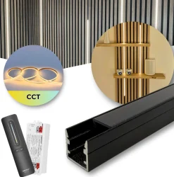 LED til Akustikpanel | CCT | 120cm | Inkl. Fjernbetjening, Controller & Profil