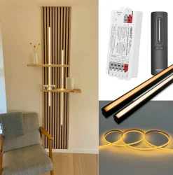 LED til Akustikpanel | CCT | 120cm | Inkl. Fjernbetjening, Controller & Profil