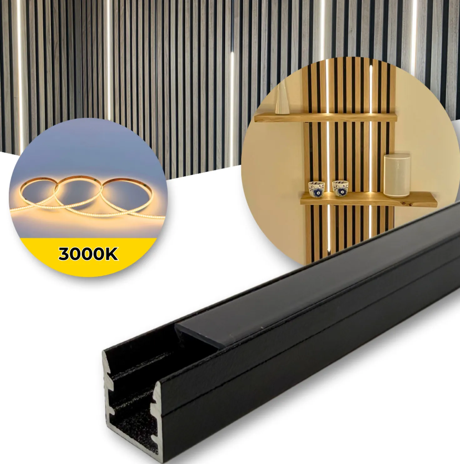 LED til Akustikpanel | 3000K | 120cm | Inkl. Profil