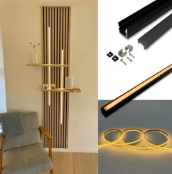 LED til Akustikpanel | 3000K | 2x120cm | Inkl. Profil