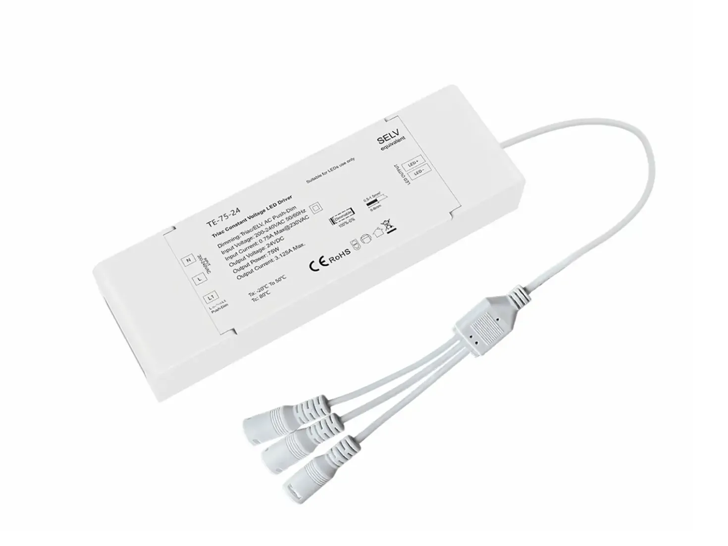 LED Troldtekt Skinner 60cm | 3 stk. Sæt | Inklusiv kabler, driver og 3-splitter | 4000K | PureLED | Hvid