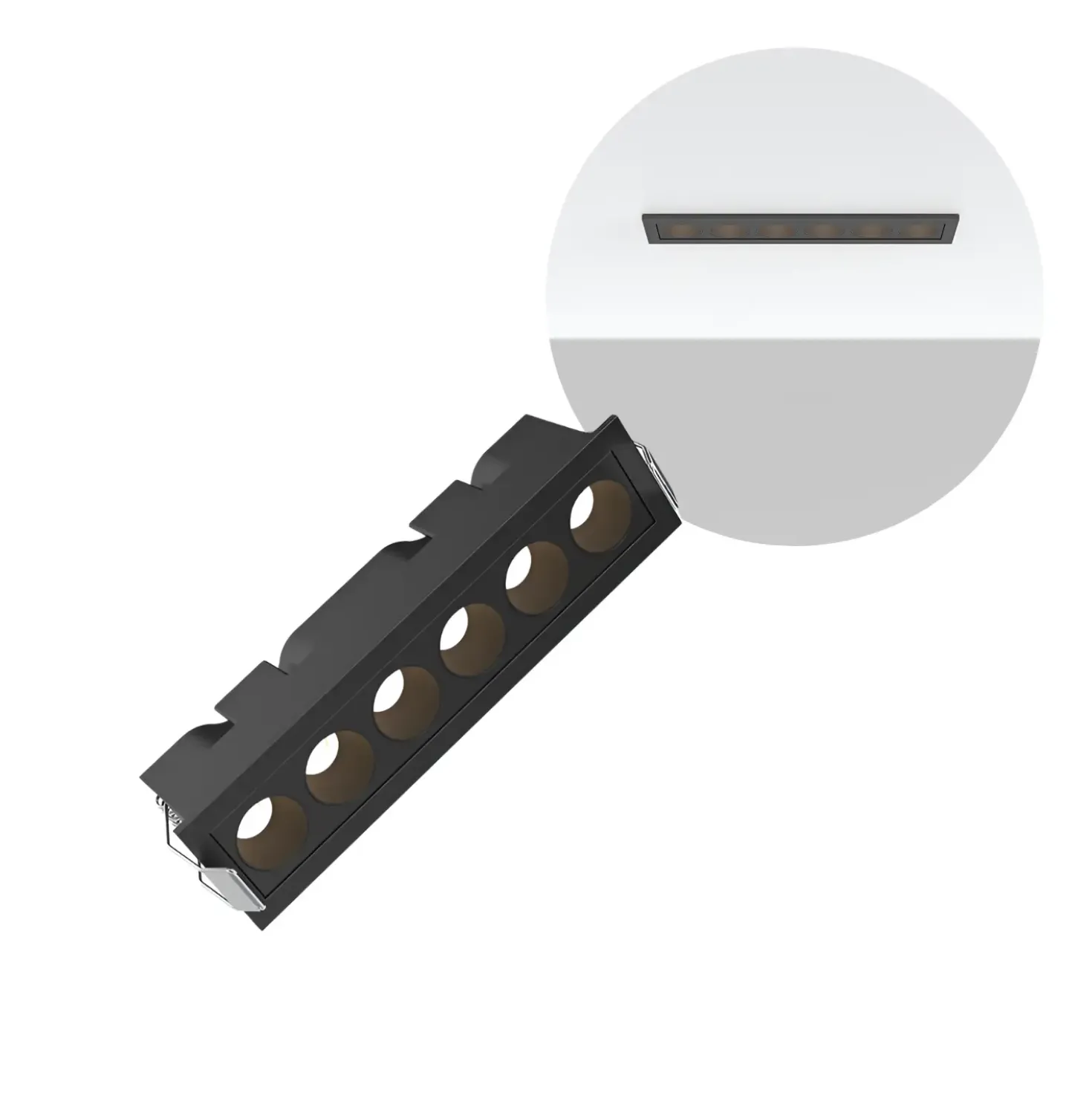 Lineært LED Indbygningsspot | 3CCT | 650lm | 9W | Linex LN6 | Sort