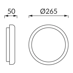 Loftlampe Med Sensor | Indendørs/Udendørs | 15W | 2030 lm | 4000K | IP65 | IK10