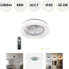 Loftlampe med Ventilator | 3CCT | 1300lm | 48W+15W | VENTELUX | Sort