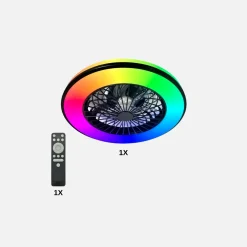 Loftlampe med Ventilator | 3CCT+RGB | 1300lm | 48W+15W | VENTELUX | Hvid