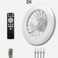 Loftventilator Med Lys | 2-Pak | 63W | CCT 3000-6500K | Ø485 | Fjernbetjening