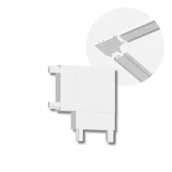 L-Samlestykke til SlimTrack Skinnesystem | 24 Volt | Hvid
