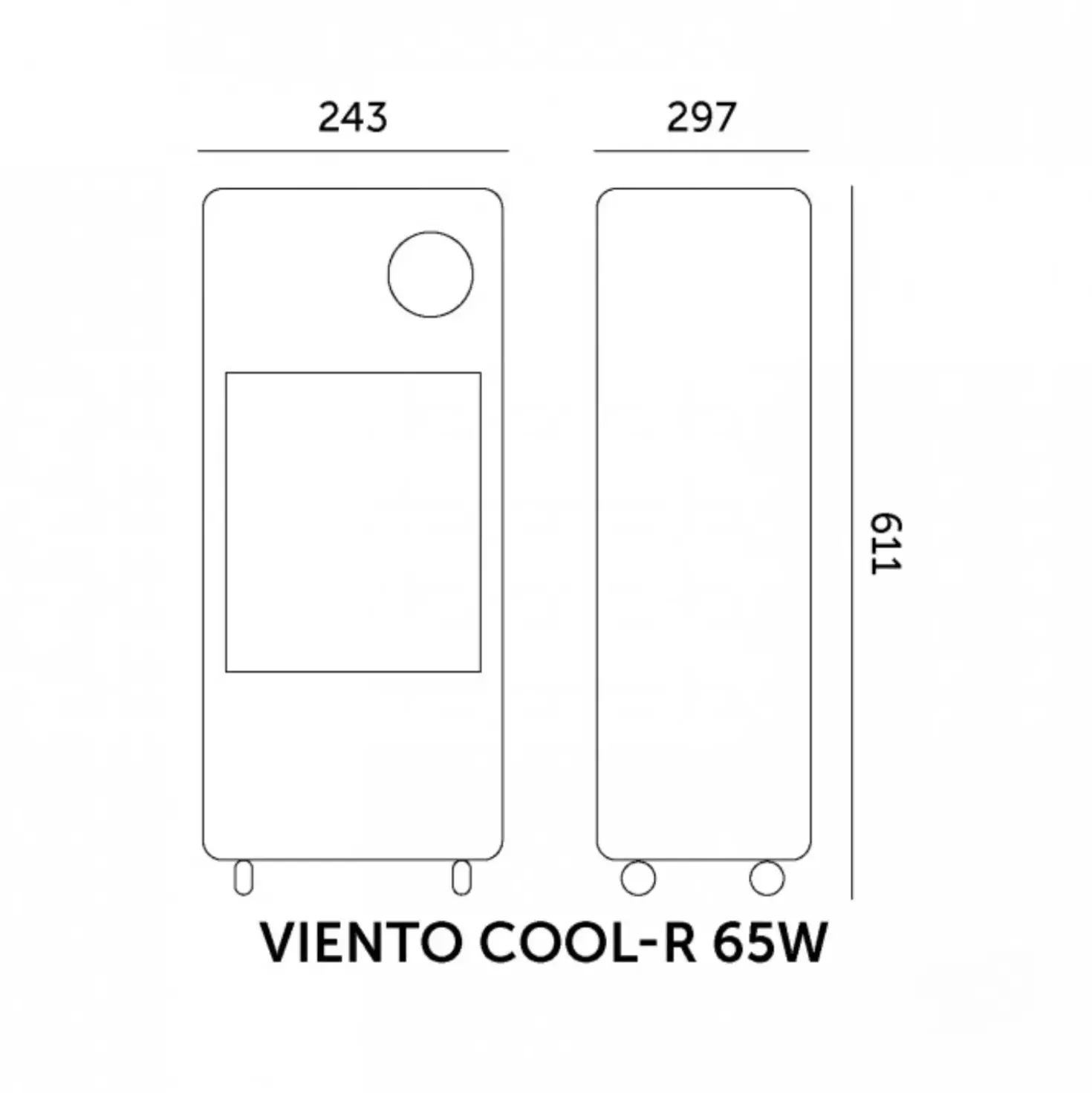 Luftkøler | 65W | VIENTO COOL R | Sort