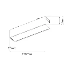 Lysskinne til SlimTrack Skinnesystem | 23cm | 24V | CCT | 1000lm | 10W | Sort