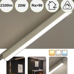 Lysskinne til SlimTrack Skinnesystem | 61cm | 24V | CCT | 2100lm | 20W | Hvid