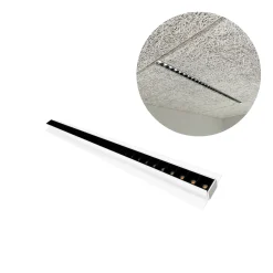 Lysskinne til Troldtekt | Hvid/Sort | 60 cm | 24V | 3000K