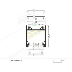 Lysskinne til Troldtekt 230V | 10m Sæt | Hvid | LED | 3000K