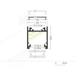 Lysskinne til Troldtekt 230V | 10m Sæt | Hvid | LED | 4500K