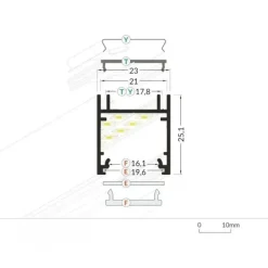 Lysskinne til Troldtekt 230V | 10m Sæt | Sort | LED | 4500K