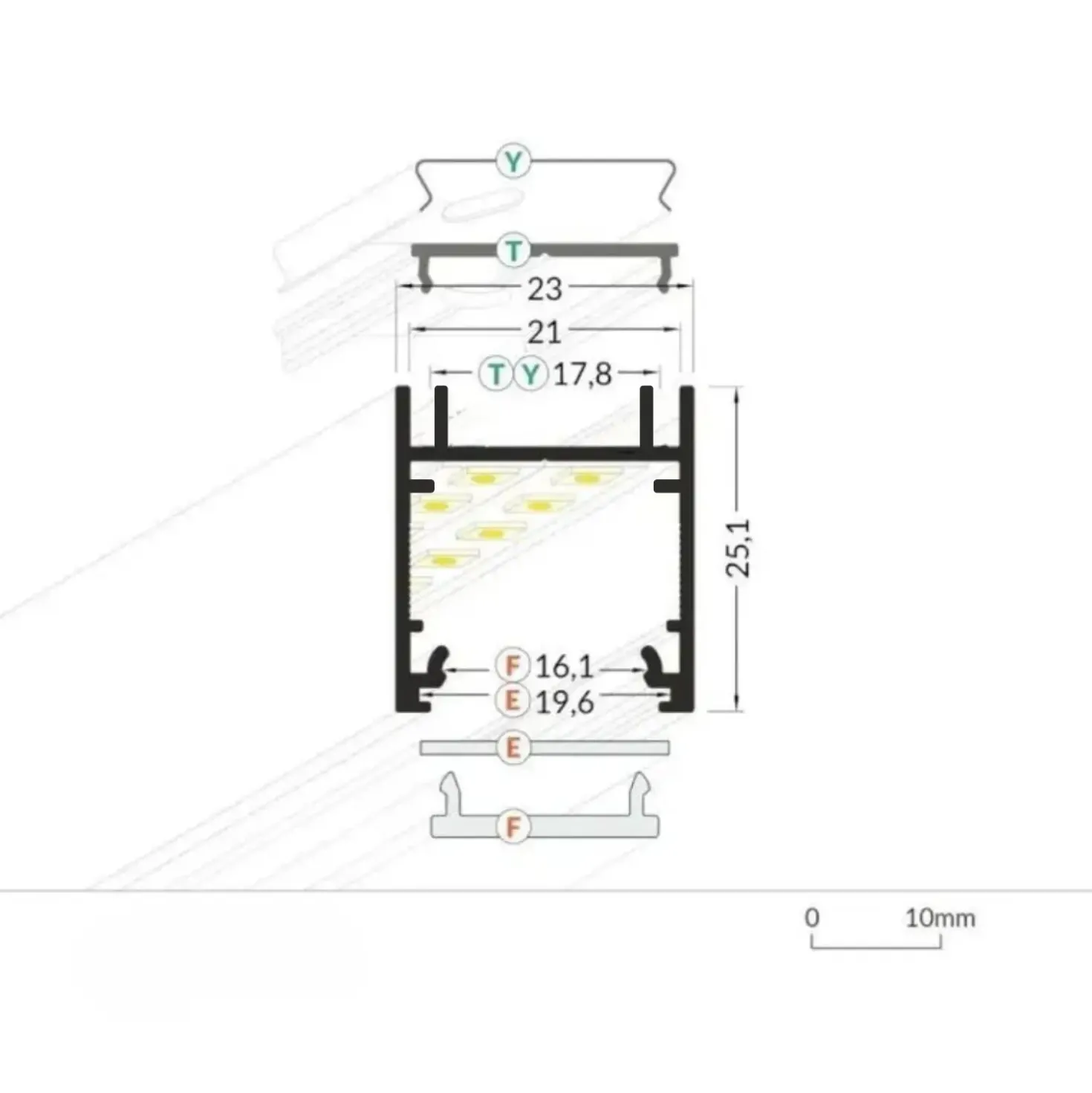 Lysskinne til Troldtekt 230V | 10m Sæt | Sort | LED | 4500K