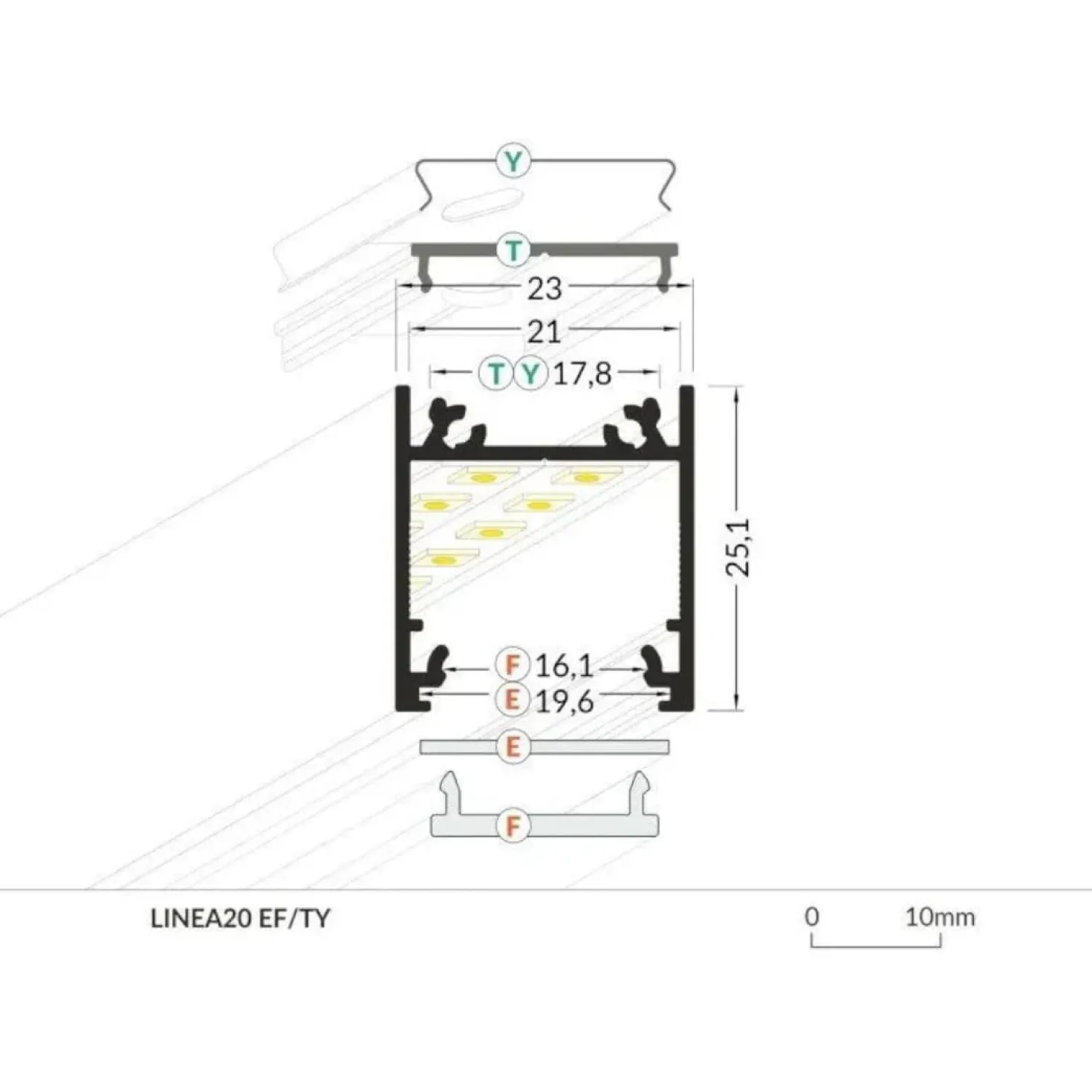 Lysskinne til Troldtekt 230V | 10m Sæt | Sort | LED | 4500K