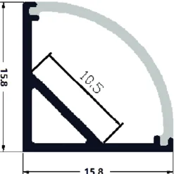 1m Alu hjørneprofil med U-formet diffuser | Op til 10mm LED Strip