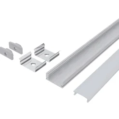 1m Aluprofil med milky diffuser | 17x7mm | Op til 12mm LED strip