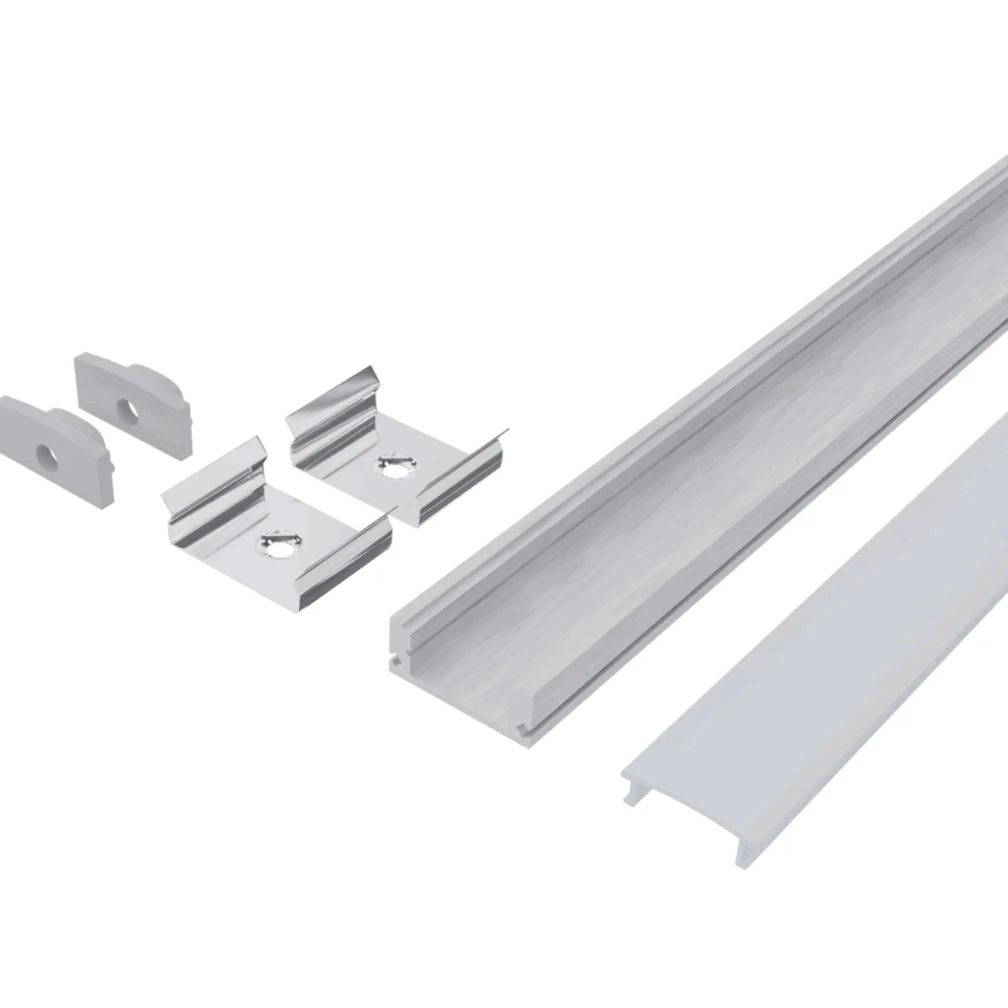 1m Aluprofil med milky diffuser | 17x7mm | Op til 12mm LED strip