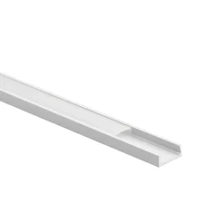 1m Aluprofil med milky diffuser | 16x6mm | Hvid | Overflademonteret
