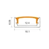1m Aluprofil med sort diffuser | 16x6mm | Sort | Overflademonteret
