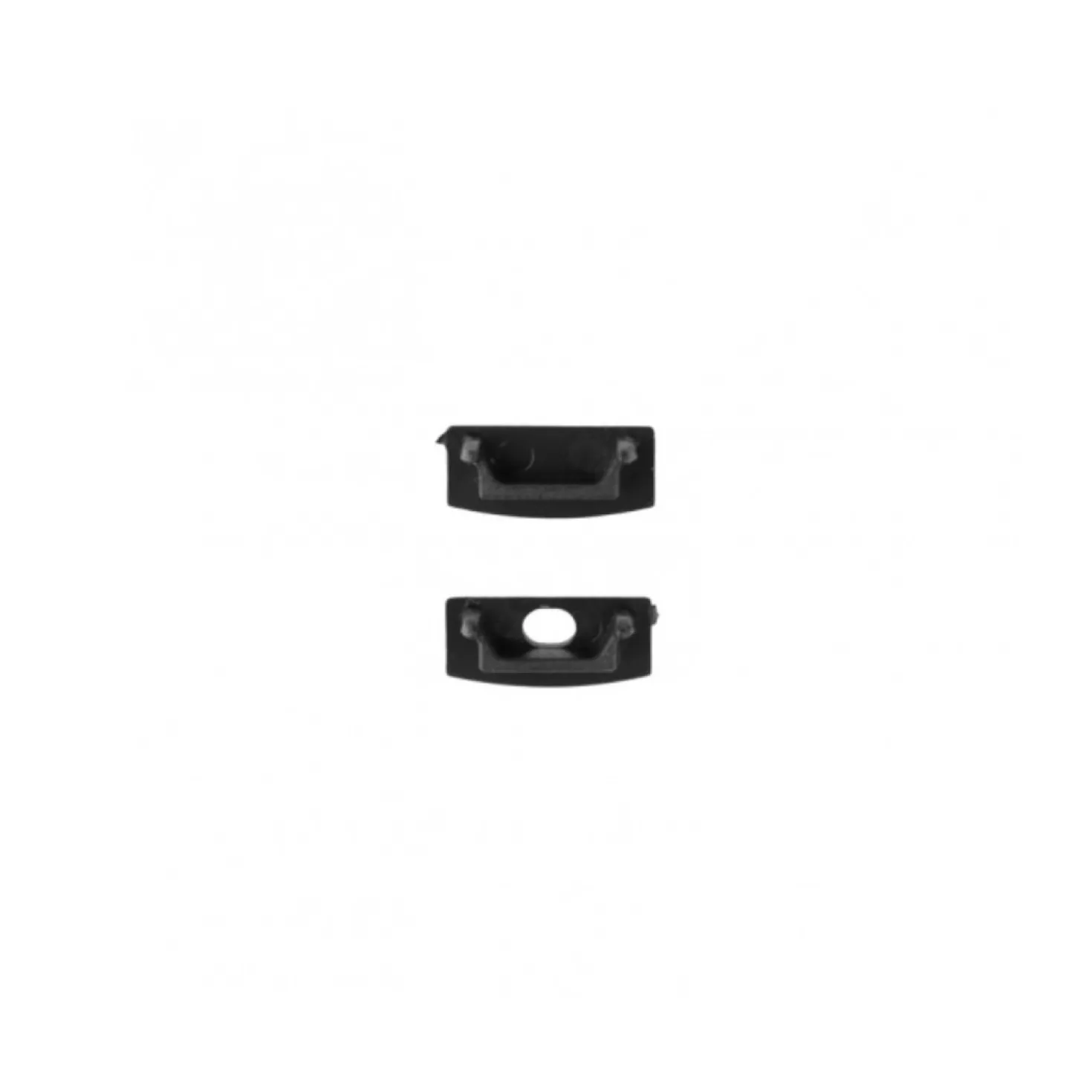 1m Aluprofil med sort diffuser | 16x6mm | Sort | Overflademonteret