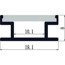 1m Aluprofil til indbygning i gulv | Op til 10mm LED strip