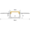 1m Aluprofil | 55,8x12,5mm | Hvid | Indbyg | Til LED strips
