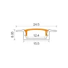 1m Aluprofil | 24x6mm | Hvid | Til LED strips