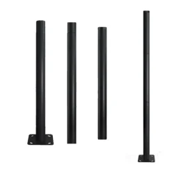 Mast til Gadelampe | Lygtepæl | 3m | Ø60mm | BASE SG | Sort