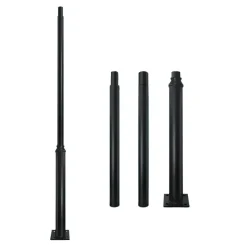 Mast til Gadelampe | Lygtepæl | 3m | Ø60mm | BASE SV | Sort