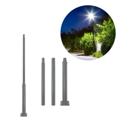 Mast til gadelampe | Lygtepæl | 3m | Ø60mm | BASE SV |Grå