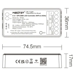MiBoxer SPI LED Controller | 5i1 | WiFi + 2.4Ghz | Hvid | SPIW5