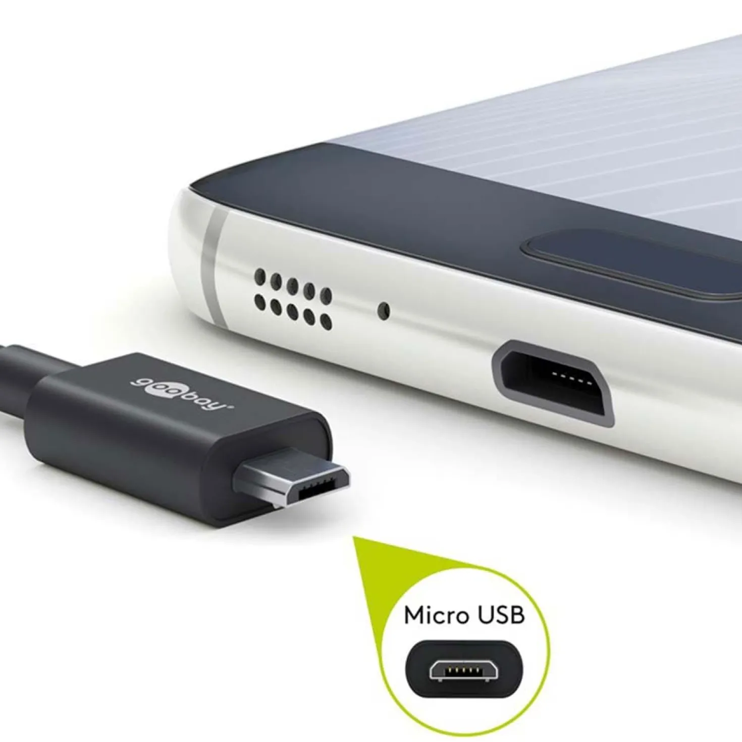 Micro USB Kabel | 2.5A | 1m | USB A | Hvid (77527)