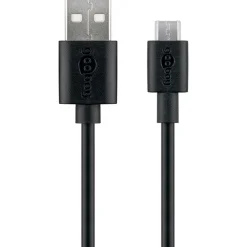 Micro USB Kabel | 2.5A | 1m | USB A | Sort (72227)