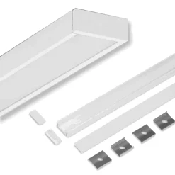 2m LED Skinne | 23x9mm | Hvid | LED Profil til Påbyg | Sæt