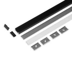 2m LED Skinne | 23x9mm | Sort | LED Profil til Påbyg | Sæt
