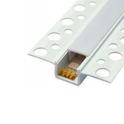 1m Plastprofil | 50x12mm | Hvid | Indbyg | Til LED strips