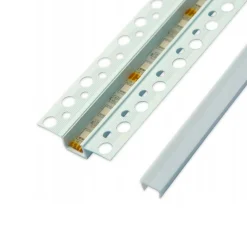 1m Plastprofil | 50x12mm | Hvid | Indbyg | Til LED strips