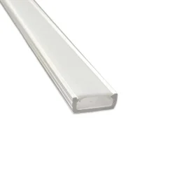 1m Plastprofil | 16x7mm | Hvid | Passer til LED strips | Slim