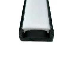 1m Plastprofil | 16x7mm | Sort | Passer til LED strips | Slim