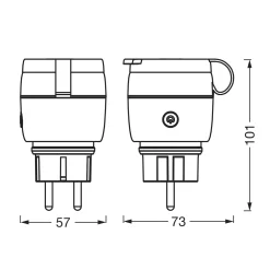 OSRAM Smart Plug Udendørs | Zigbee 3.0 | IP44 | Sort
