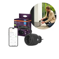 OSRAM Smart Plug Udendørs | Zigbee 3.0 | IP44 | Sort
