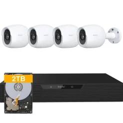 Overvågningskamera System | 8MP | Inkl. 4 PoE Kameraer og 2TB Harddisk | 8 Kanaler