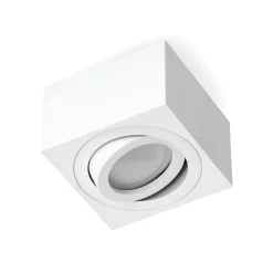 Påbygningsspots | 5 stk. pakke inkl. lyskilder 3000K | Firkant | Hvid | m. Kip | Indendørs | 230V